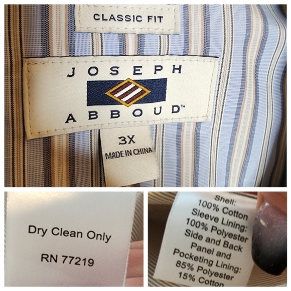 Joseph Abboud cotton 2-button beige blazer.  Men's size 3X - Picture 2 of 16